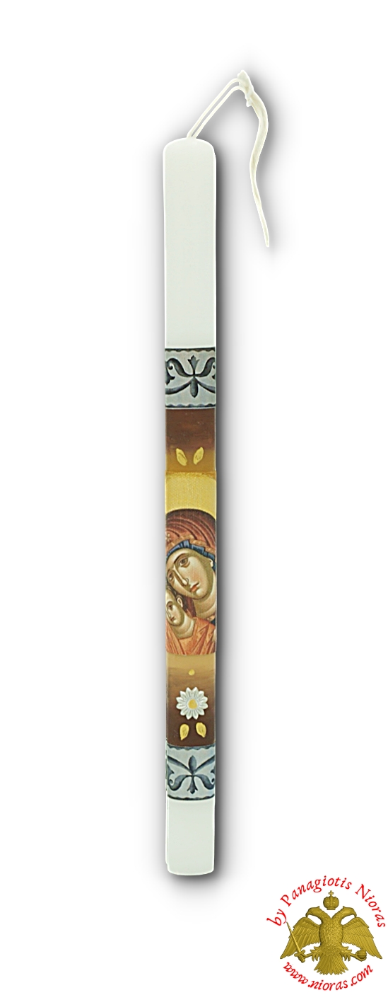 Pascha Candle Lampada Theotokos Holy Canvas Icon 40cm